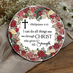 Personalized Bible Verse Round Ceramic, Motivational Sign, Christian Gift, Inspirational Faith Ceramic