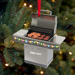 BBQ Smoker Grill Custom Name Personalized Christmas Ornament