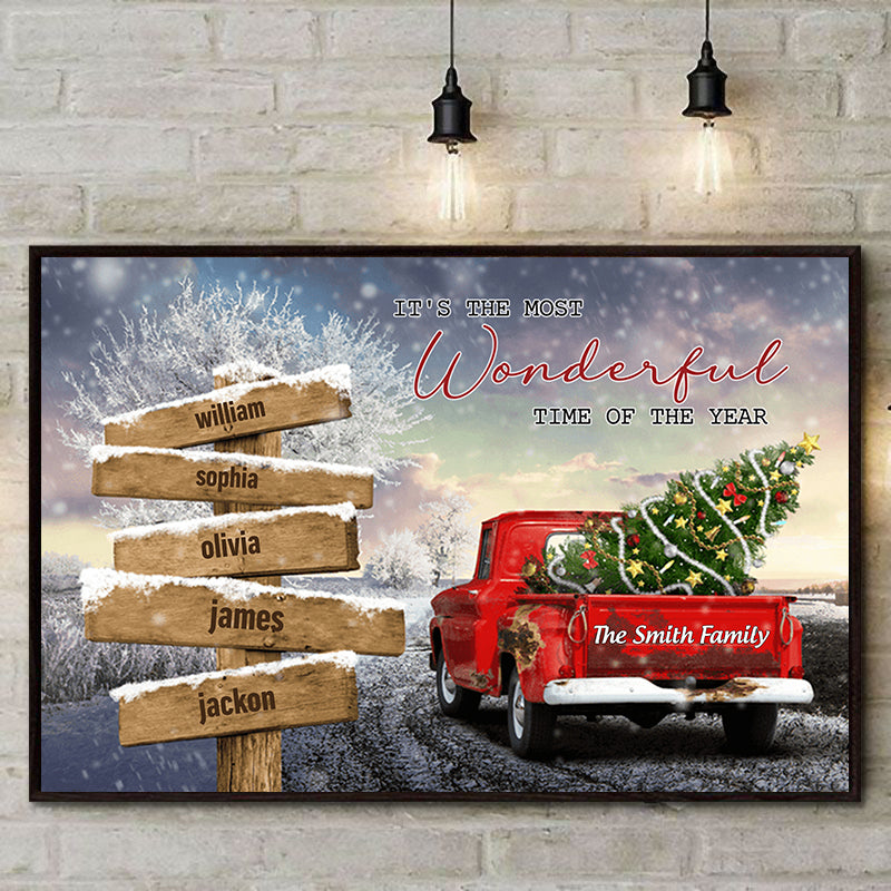 Personalized Snow Scenery Truck Vintage Poster