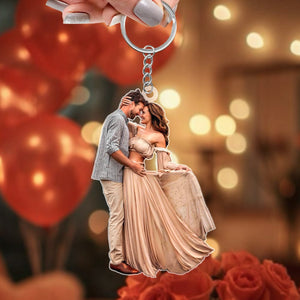 Custom Photo For Couple Valentine's Day Personalized Acrylic Keychain