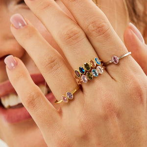 Handmade Jewelry Mom's Ring, Personalized Birthstone Ring