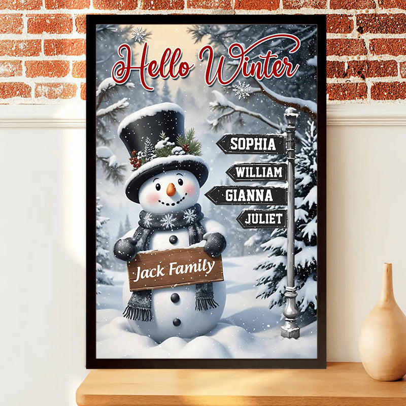 Personalized Snowman Family Christmas Poster