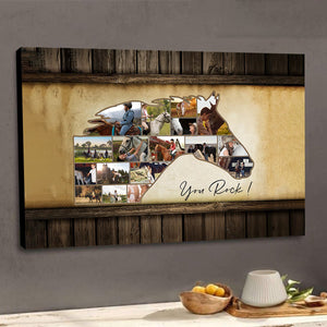 Personalized Custom Horse Picture Wall Art Gifts - Horse Photo Collage Gift For Horse Lover