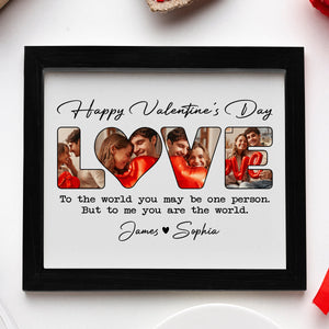 To Me You Are The World Custom Photo Personalized Valentine Picture Frame For Couple