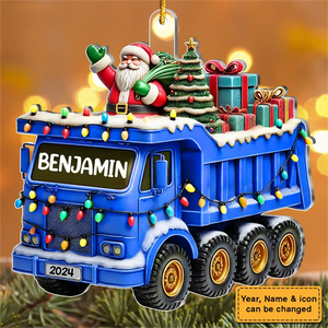 Gift For Grandkid Personalized Mixer Truck Construction Christmas Ornament