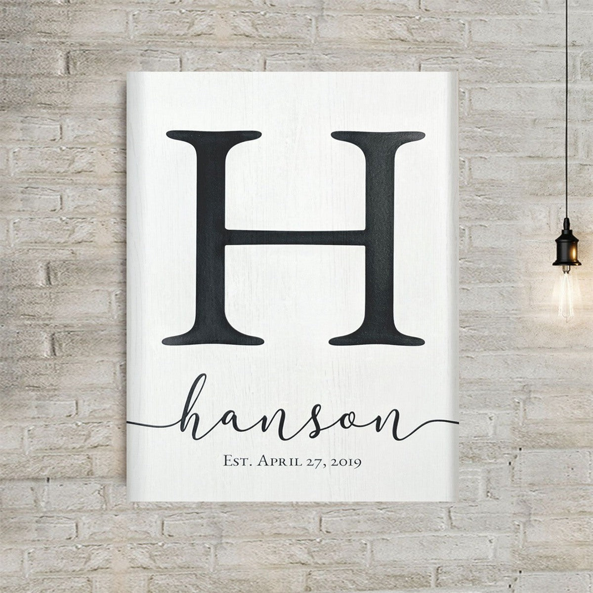 Personalized Monogram Family Name Sign Canvas Poster