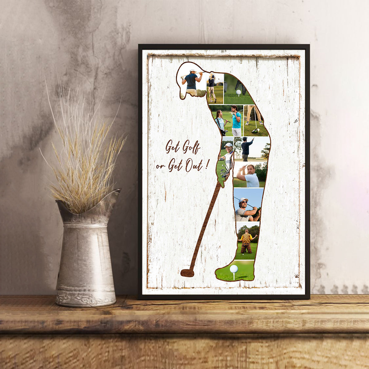 Personalized Best Golf Coaches Gift Photo Collage Canvas Poster