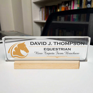 Horse Logo Personalized Acrylic Plaque Nameplate - Executive Office, Office Decor