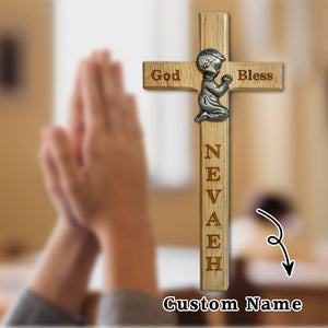 Personalized Wood Cross-Bless For Boys and Girls