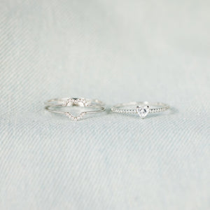 Always Keep Me In Your Heart - Mama & Daughter Layered Heart S925 Ring