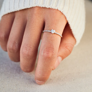 Always Keep Me In Your Heart - Mama & Daughter Layered Heart S925 Ring