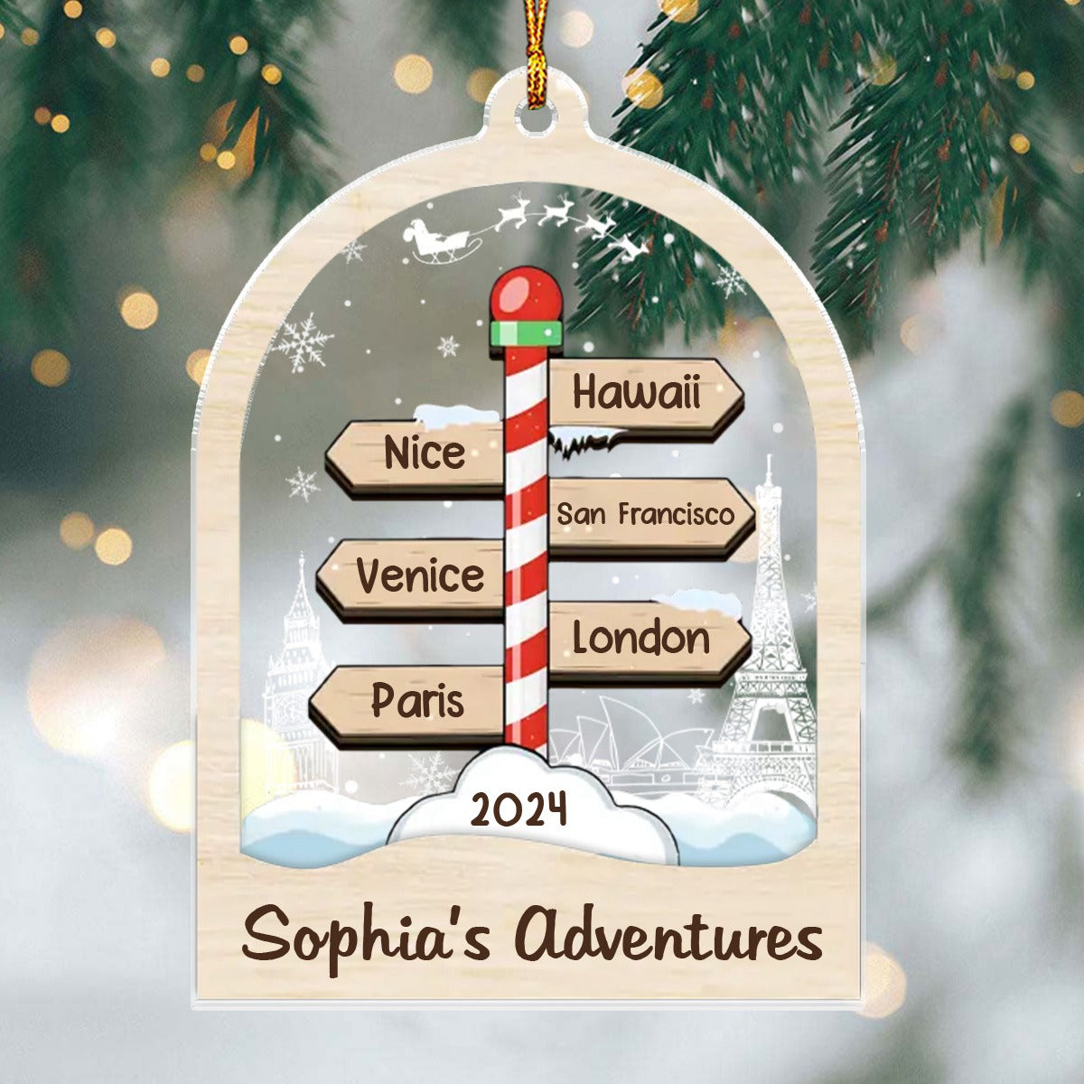 Always Say Yes To New Adventures - Travel Personalized Ornament