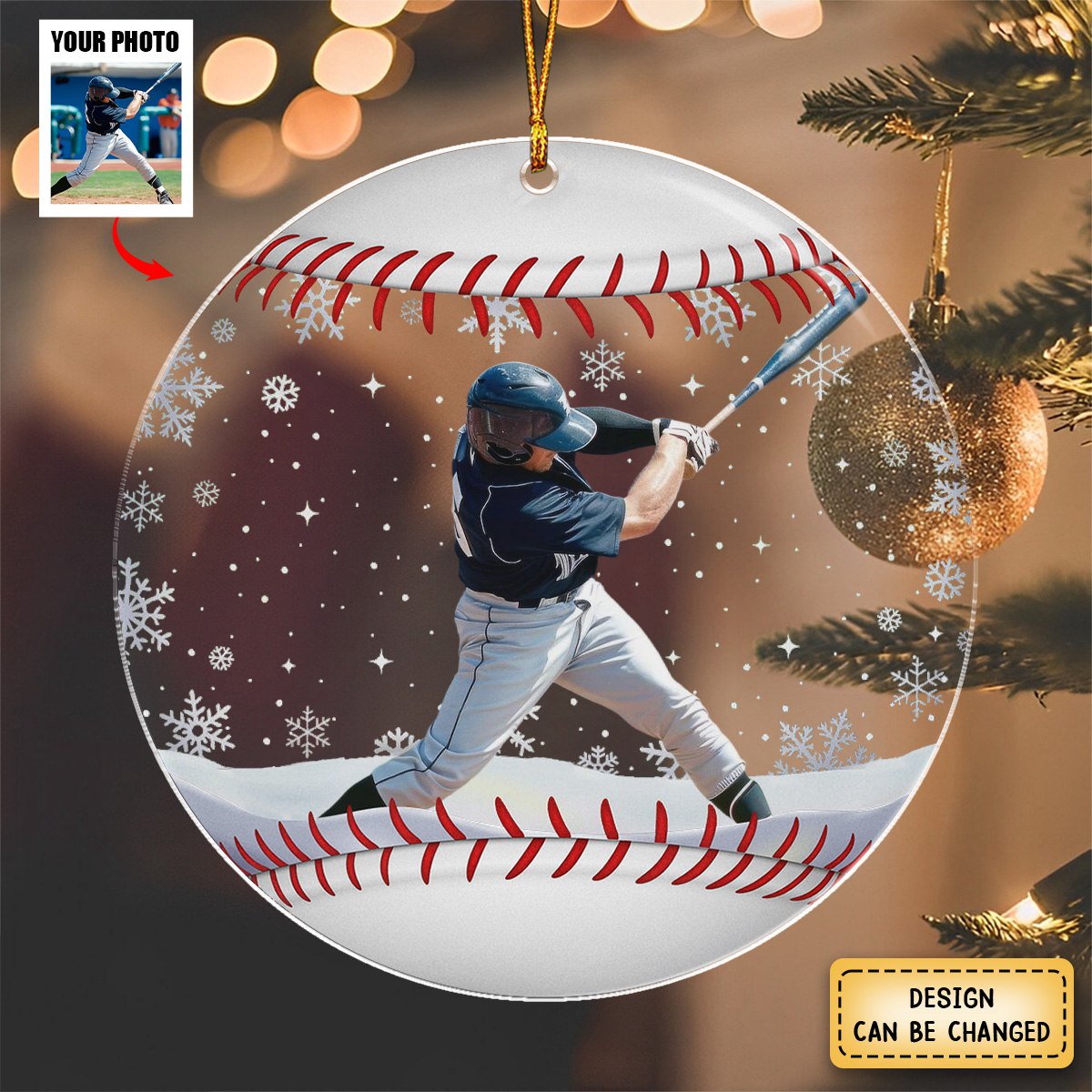 Baseball Team Christmas Ornament- Personalized Acrylic Photo Ornament