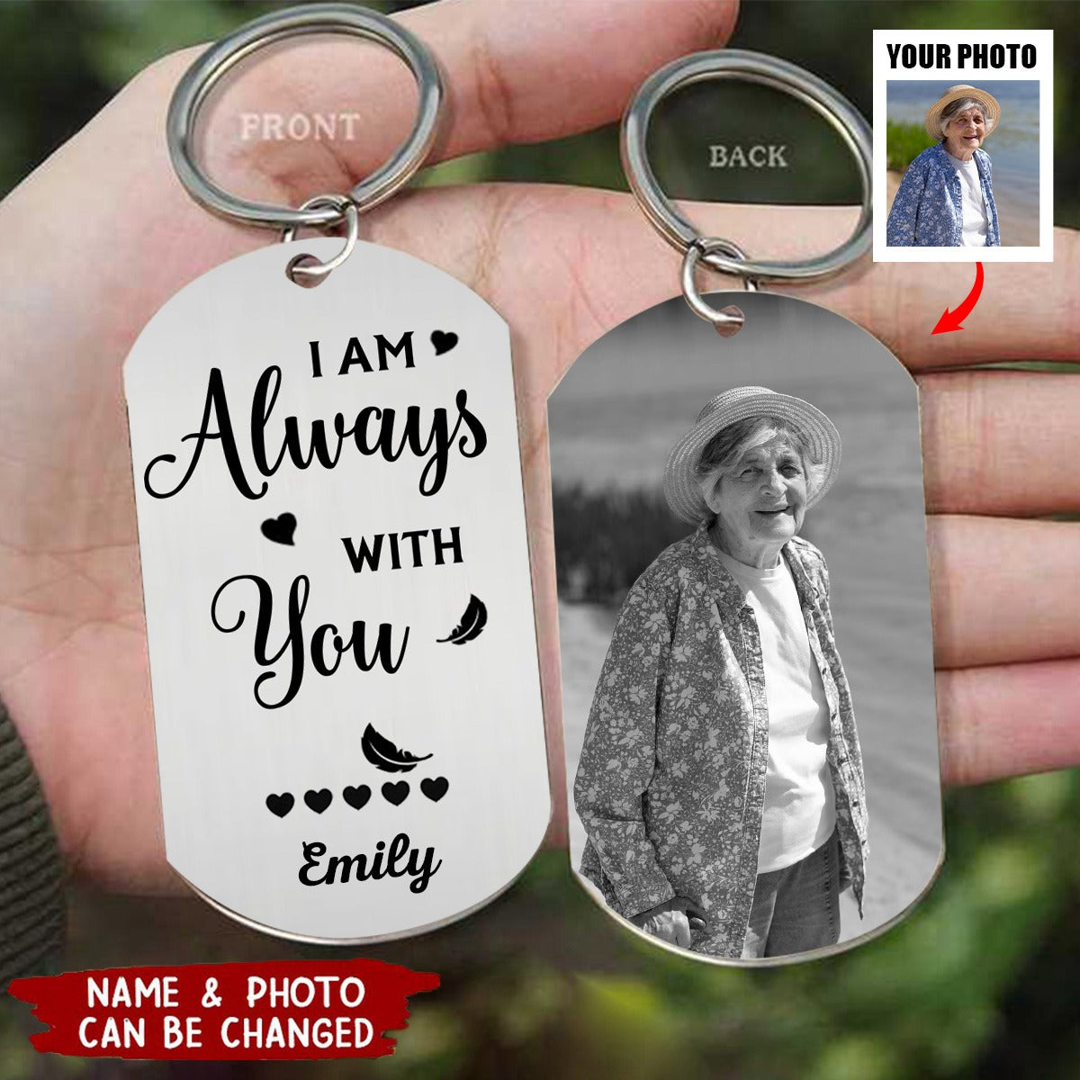 I am Always With You - Memorial Gift For Pet Lovers - Personalized Stainless Steel Keychain