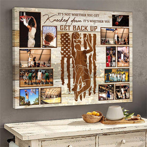 Personalized Basketball Photos Canvas, Basketball Coach Basketball Player Gift