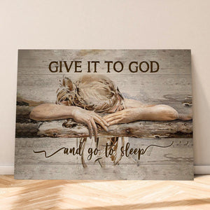 Sleeping girl, Give it to God and go to sleep - Jesus Landscape Canvas Prints, Christian Wall Art