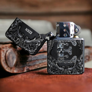 Lighter lover - Personalized Silver Skull Letter Lighter