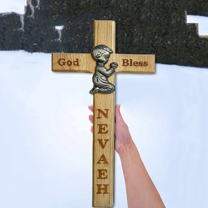 Personalized Wood Cross-Bless For Boys and Girls