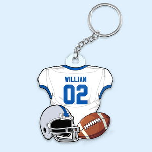 Gift For Son, Husband American Football Jersey Personalized Acrylic Keychain