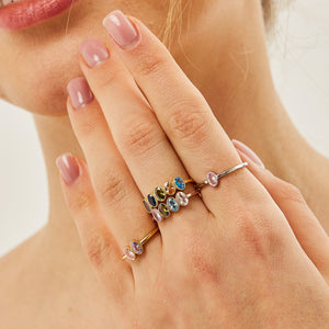 Handmade Jewelry Mom's Ring, Personalized Birthstone Ring