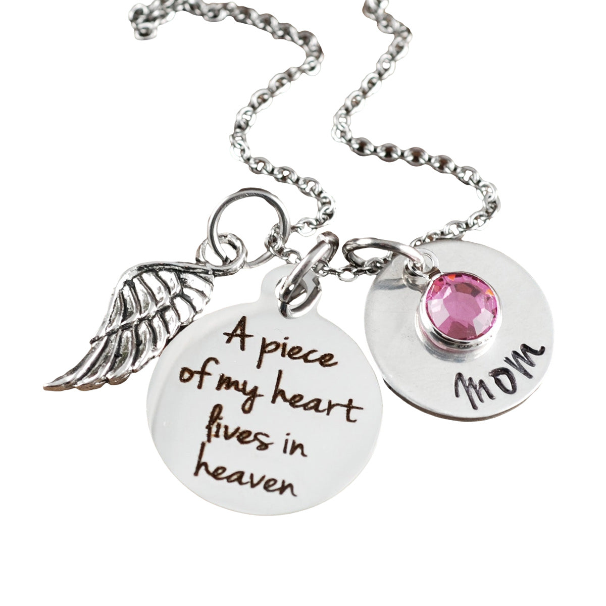 "A Piece Of My Heart"Personalized Birthstone Memorial Necklace