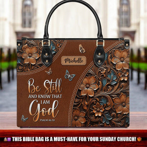 Personalized Blessed is the one who trusts in the Lord-Bible Verse Leather Bag