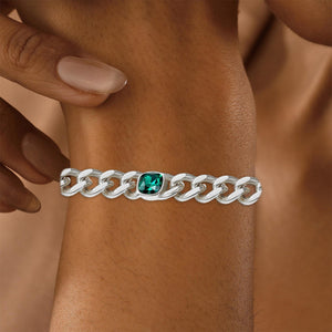 Personalized Cuban Link Birthstone Bracelet For Men Women