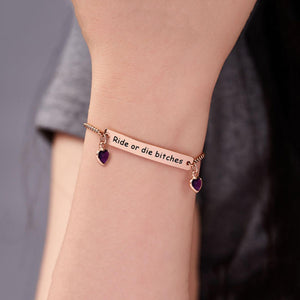 For Friend/Sister/ Bestie - Personalized Birthstones Heart Bracelet