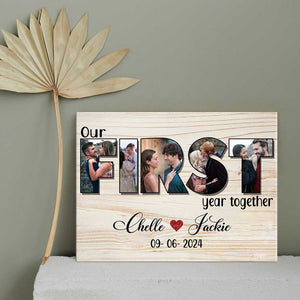 Our First Year Together Personalized Photo Collage Canvas/Poster, Valentine's Day Gifts