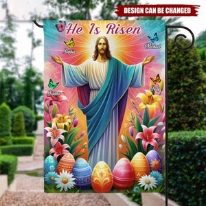 Personalized He Is Risen Resurrection of Jesus Easter Day Flag,God Sympathy Gifts-Loss Family