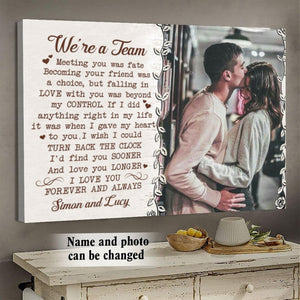 We're a Team Personalized Custom Photo Couple Canvas/Poster