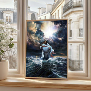 The Savior Who Calms Every Storm  -Christian canvas, Christian home decor