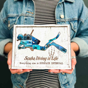 Scuba Diving Photo Collage, Scuba Diver Gifts For Divers, Gift For Him Her Boyfriend Canvas/Poster