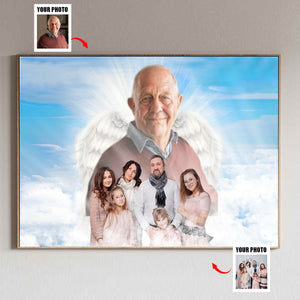 Personalized Family Portrait-Add Deceased Loved One With Angel Wings