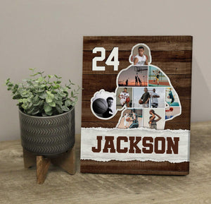 Photo Collage Personalized Canvas/Poster, Basketball Player Gift For Son Niece Grandson