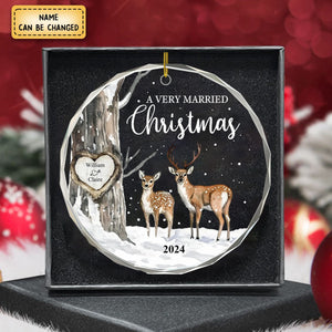 Married Little Christmas – Gift For Wedding Personalized Glass Ornament Holiday Decoration