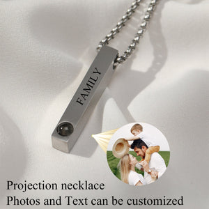 Personalized bar name necklace with photo, photo projection necklace for Dad, Man, Friend