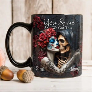 You & Me We Got This  Personalized Black Couple Mug