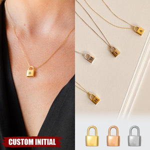 Minimalism Personalized Lock Initial Necklace