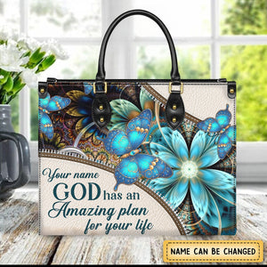 God Has An Amazing Plan For Your Life - Personalized Leather bag with Your Name