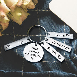 This Mummy Belongs To Personalised Family Keychain