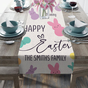 Happy Easter - Personalized Family Bunnies Table Runner