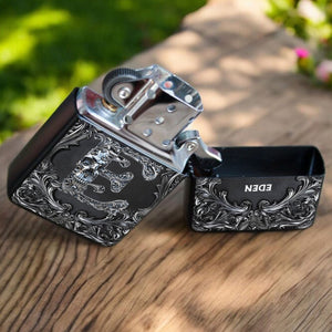 Lighter lover - Personalized Silver Skull Letter Lighter