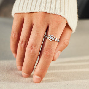 Always Keep Me In Your Heart - Mama & Daughter Layered Heart S925 Ring