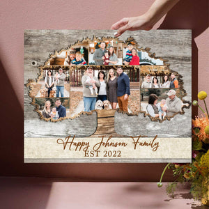 Personalized Family Tree Photo Collage Canvas Poster, Family Reunion Gifts