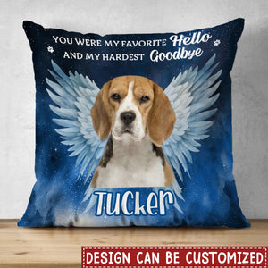 Custom Photo You Were My Favorite Hello - Memorial Personalized Pillow - Sympathy Gift For Pet Owners, Pet Lovers