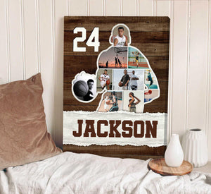 Photo Collage Personalized Canvas/Poster, Basketball Player Gift For Son Niece Grandson