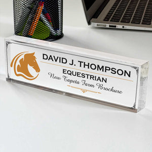 Horse Logo Personalized Acrylic Plaque Nameplate - Executive Office, Office Decor