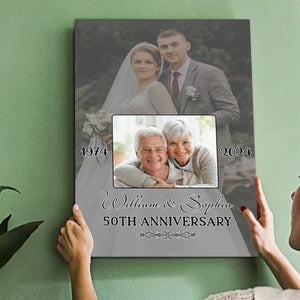 Personalized Photo Anniversary For Old Couple Valentine's Day Canvas