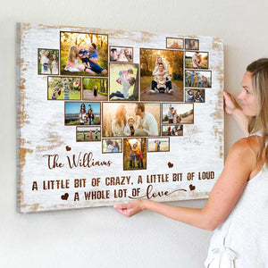 Personalized Family Photo Heart Shape Collage Poster,Gift For Mom and Dad